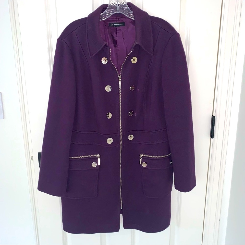 INC Plum Coat EXCELLENT